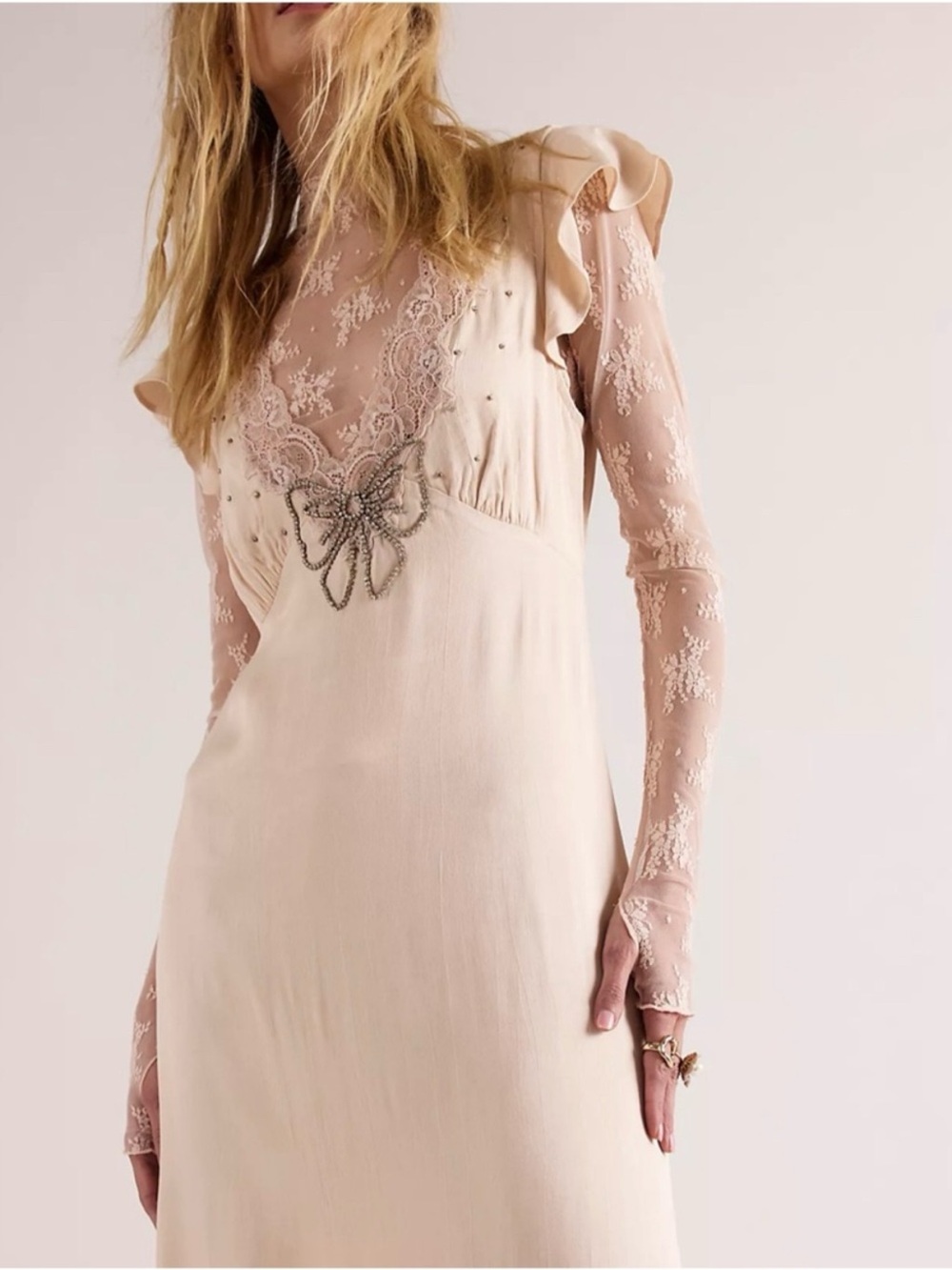 Free People Tied With Joy Slip Dress -Small - Picture 4 of 9